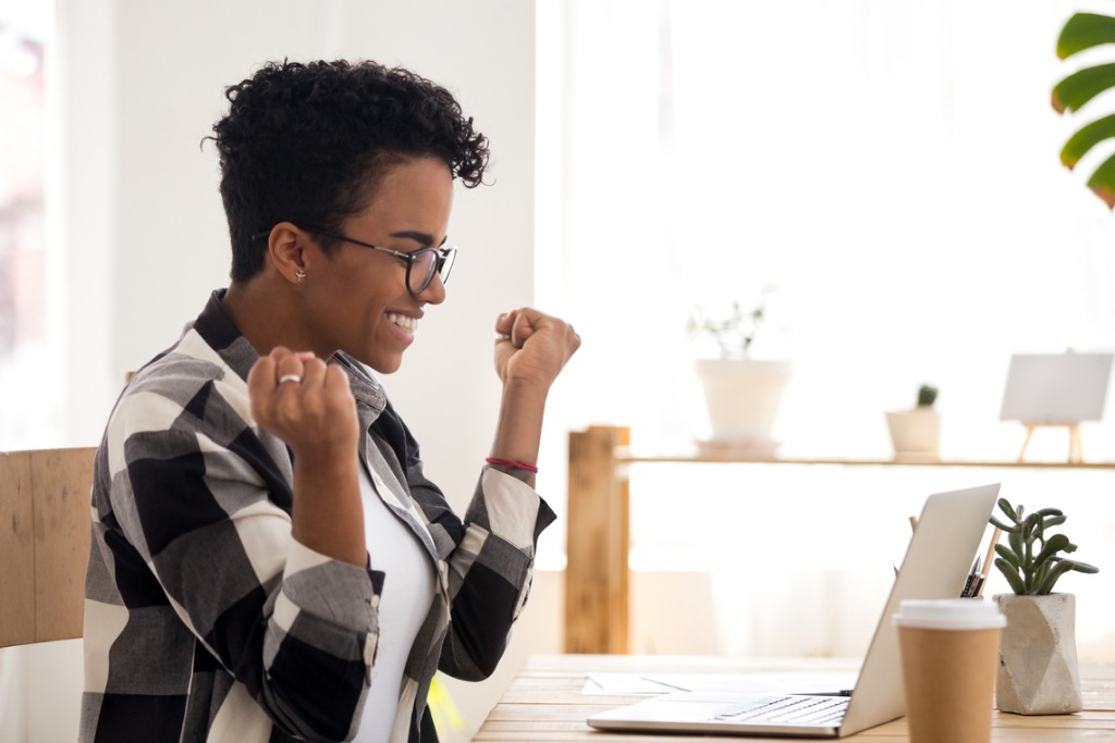 Female Happy after having credit repaired